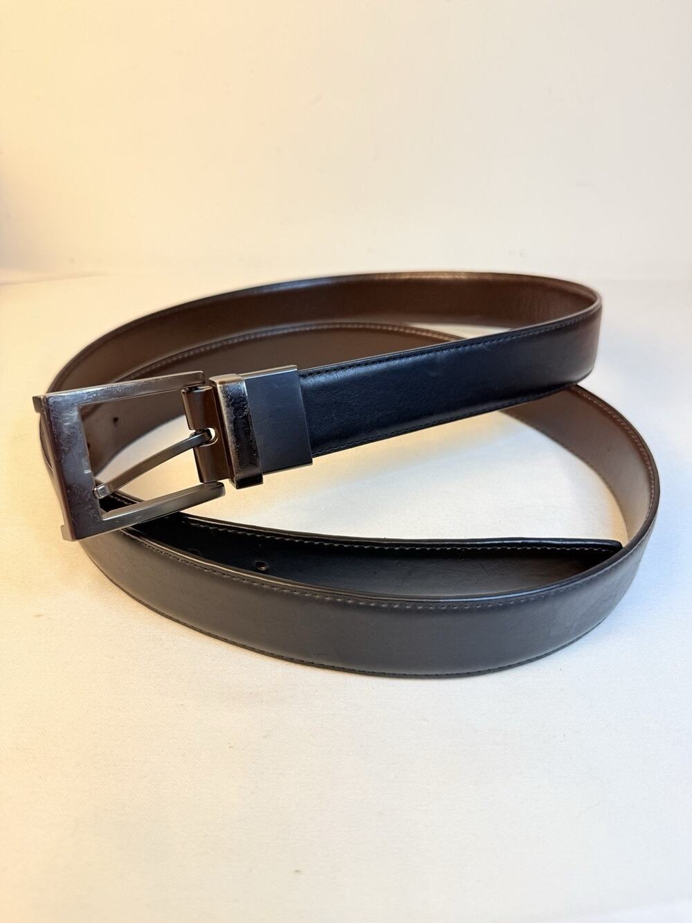Men’s CFF Faux Black Leather Belt Size 54/56 1 1/2 Width